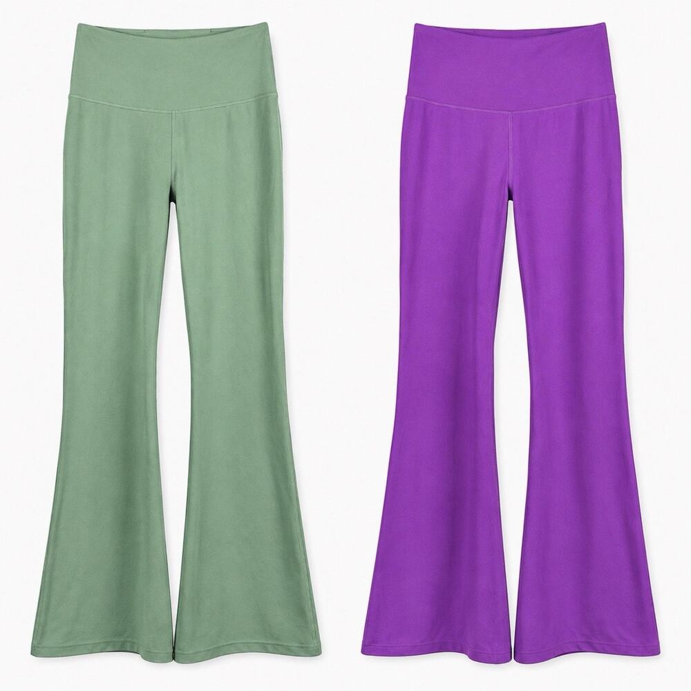 Lululemon 4 Groove Super High Rise Flared Pant Lot of 2 Nulu Purple green W5EZ9S